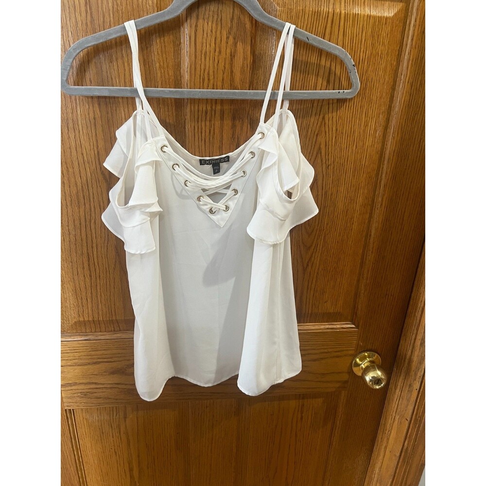Express Y2K Fairy Renaissance Ruffle Eyelet Tied Top Shirt Size Small S